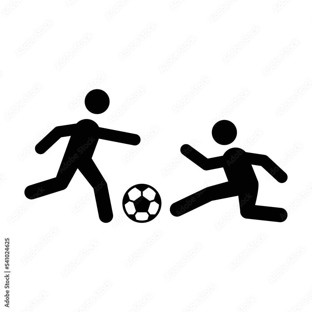 Soccer players icon vector graphic illustration