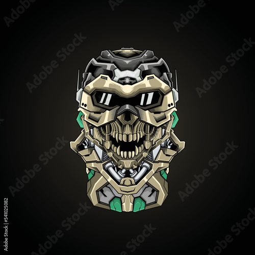 military skull robot head spooky design