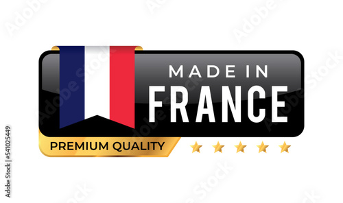 Made in France Premium Quality label. For icon, badge, emblem, packaging, banner, and other business product . Vector Illustration