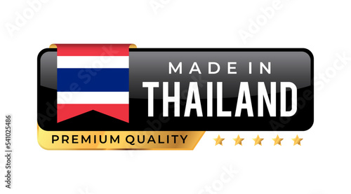 Made in Thailand Premium Quality label. For icon, badge, emblem, packaging, banner, and other business product . Vector Illustration