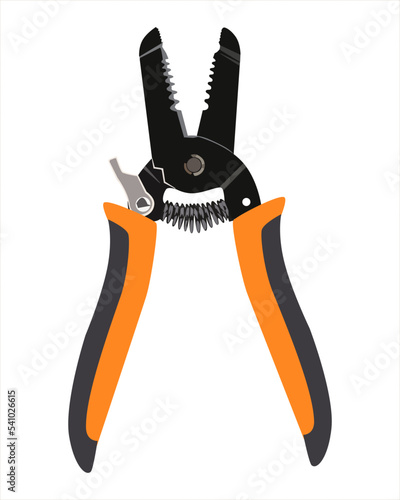 Vector Illustration of Wire Cutting Plier With Spring isolated on white background.