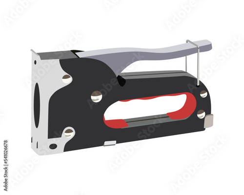 Vector Illustration Staple Gun isolated on white background. Carpentry hand tools.