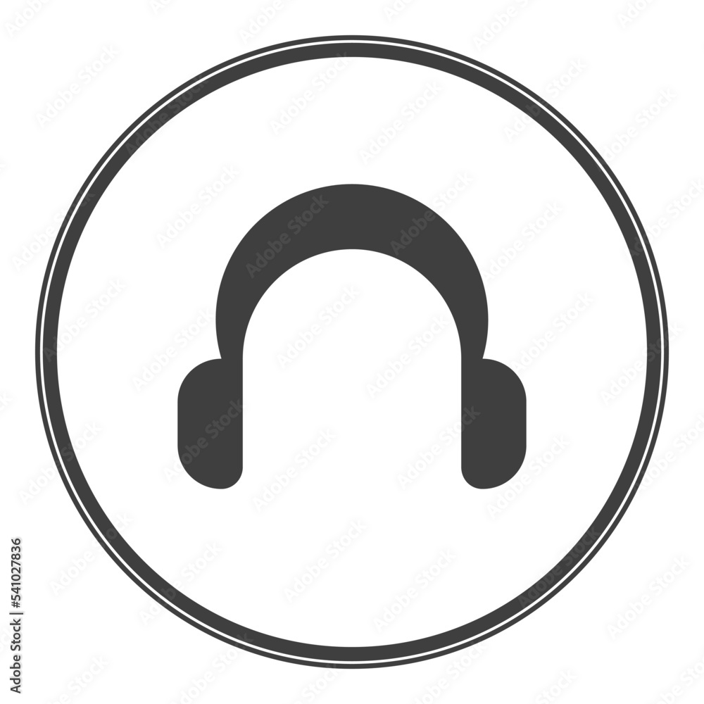 black headphones icon vector design button black headphones icon vector design button