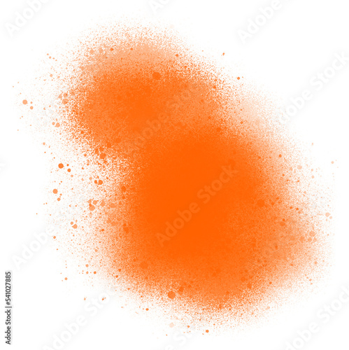 Orange abstract graffiti spray painting brush