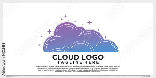 Cloud logo design simple concept Premium Vector