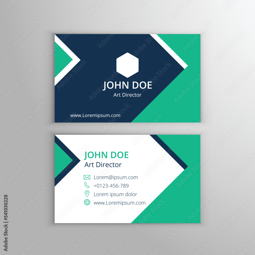 Fototapeta premium Creative and clean corporate business card template. Vector illustration. Stationery design