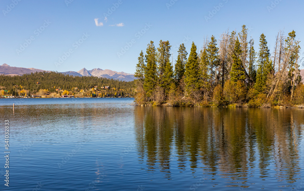 Beautiful Autumn Landscape on Granby Lake in the Colorado Rocky Mountains