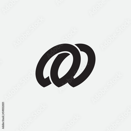 Initial letter AW connection monogram logo design.