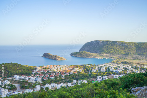 Fototapeta Naklejka Na Ścianę i Meble -  tisan island and beach in turkey, mersin, silifke, landmark, mediterrenian sea