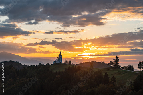The Church of St. Primo   and Felicijan  Slovenia  sunrise photo