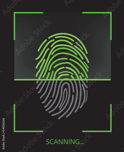 Finger print scan. vector illustration