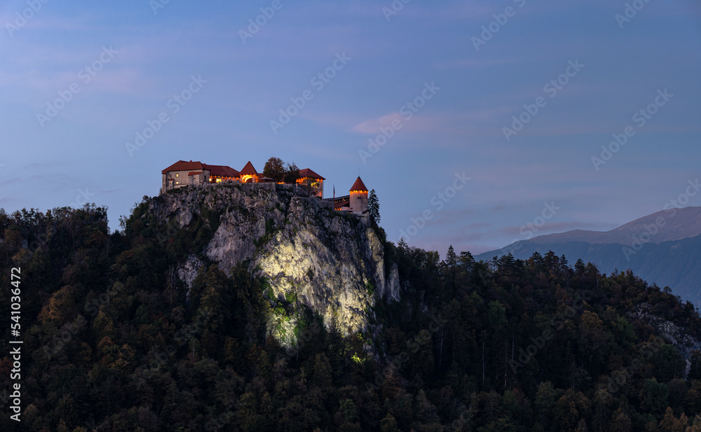 Bled Castle at sunset, Slovenia