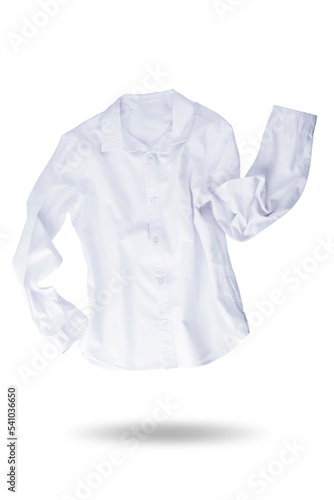 White business shirt on a white isolated background