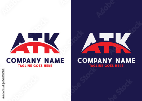 Letter ATK logo design vector template, ATK logo