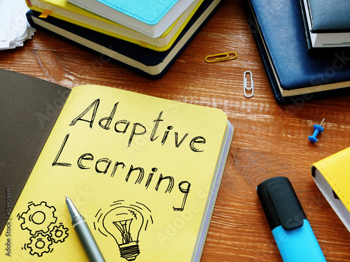 Adaptive learning is shown using the text