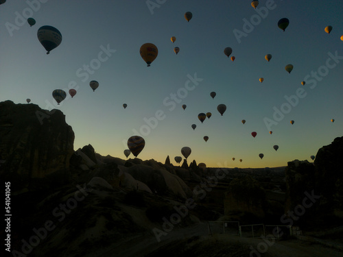 festival of balloons in cappadocia, tourism service, popular concept in touristic region and geography