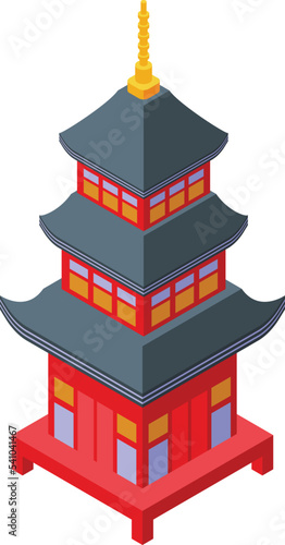 Pagoda palace icon isometric vector. Asian building. City temple