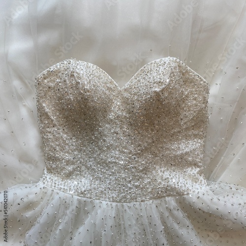 Beaded wedding gown with sweetheart neckline