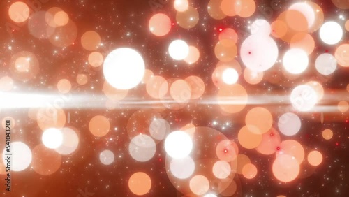 オレンジに輝く円のイルミネーションループ