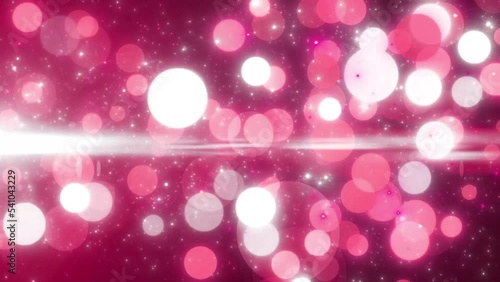 赤に輝く円のイルミネーションループ