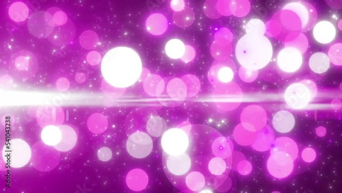 ピンクに輝く円のイルミネーションループ