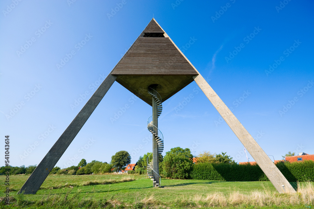Modern three-legged water tower designed by Jorn Utzon in Svaneke ...