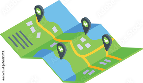 Approved travel map icon isometric vector. Vaccine passport. Covid health