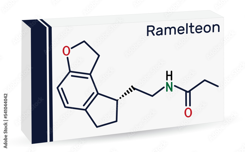 Ramelteon molecule. It is sleep agent, melatonin receptor agonist used