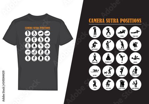 Camera Sutra Position funny t shirt design 