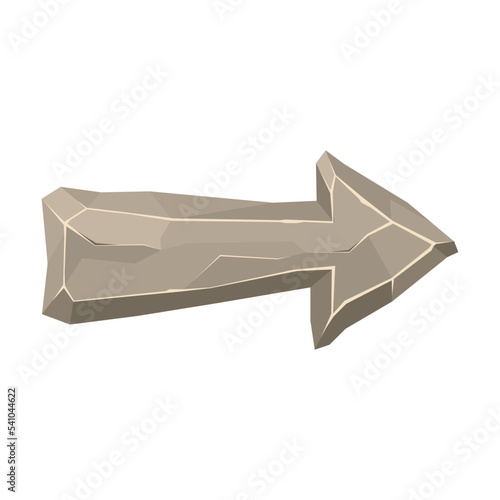 Arrow element of stone vector illustration. Rubble in form of arrow showing direction. Prehistorical, wild, nature concept for apps, banner or web design