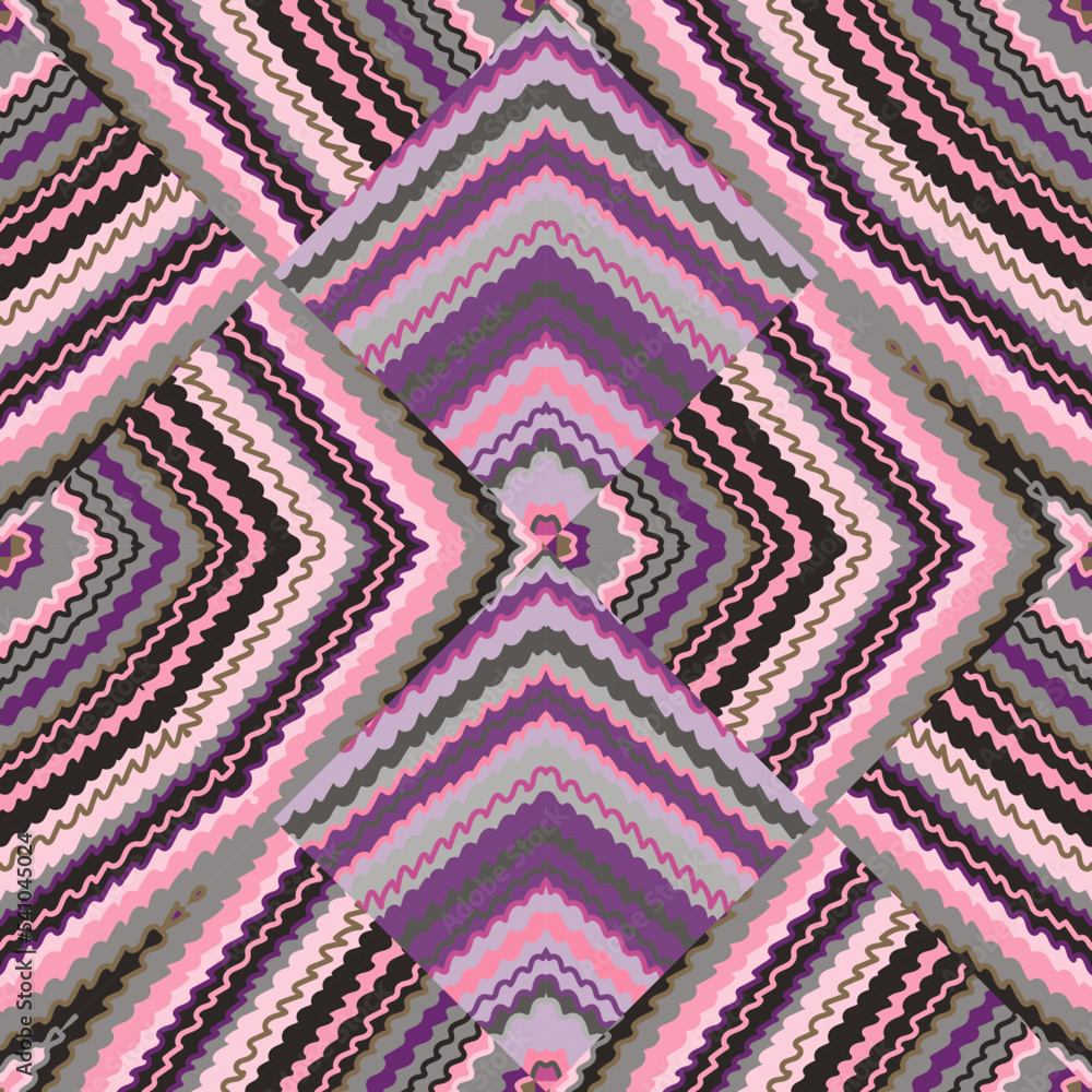 Hand drawn sketch lines endless wallpaper in doodle style. Decorative wave ethnic background. Abstract zig zag striped seamless pattern. Hand drawn sketch lines endless wallpaper in doodle style. Decorative wave ethnic background. Abstract zig zag striped seamless pattern.