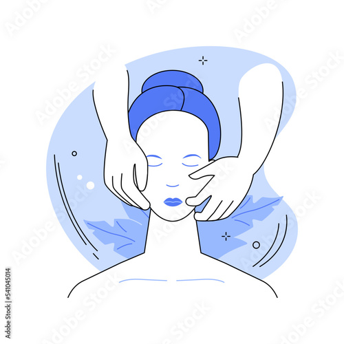 Face massage isolated cartoon vector illustrations.