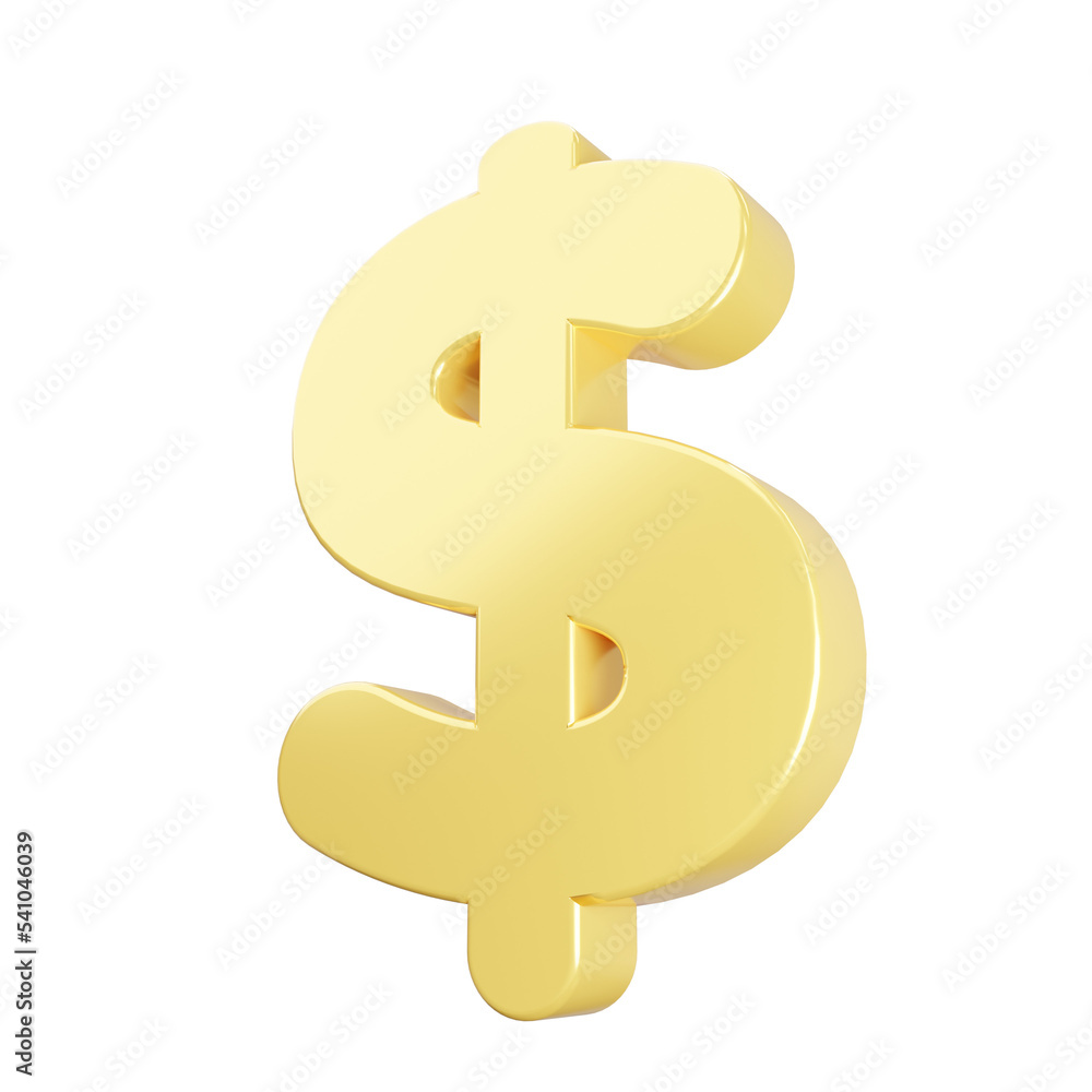 Golden dollar sign 3d render, 3d realistic coins, symbolizing profit in business, PNG Golden dollar sign 3d render, 3d realistic coins, symbolizing profit in business, PNG