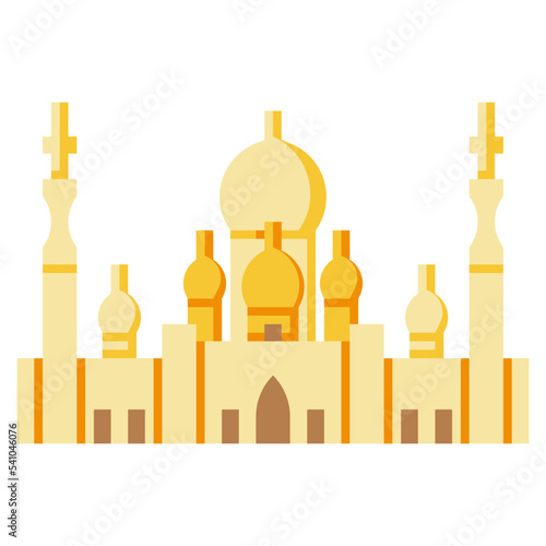 sheikh zayed grand mosque flat icon