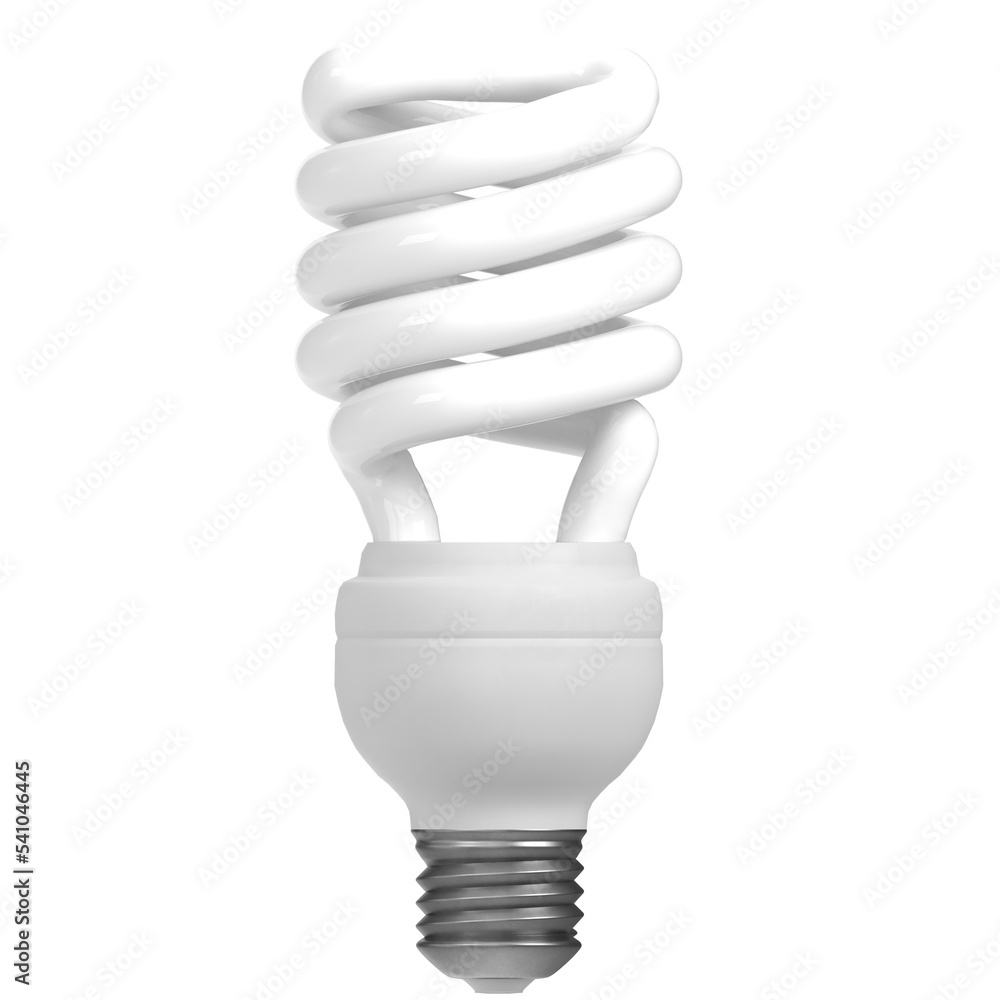 3d rendering illustration of an energy saving light bulb lamp 3d rendering illustration of an energy saving light bulb lamp