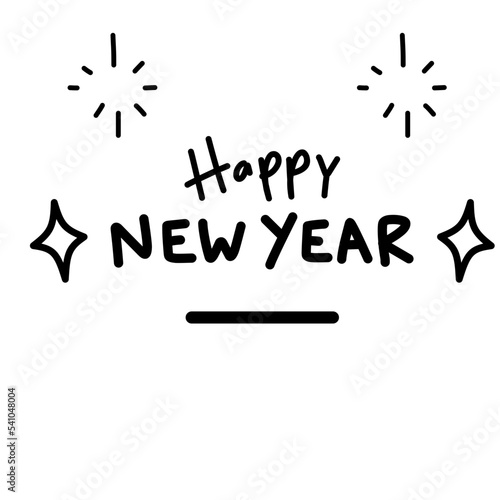 Happy New Year 2023  simple hand drawn  New year  Happy party 