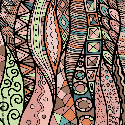 Fabric abstract doodles, hand drawn, lines, print, art.