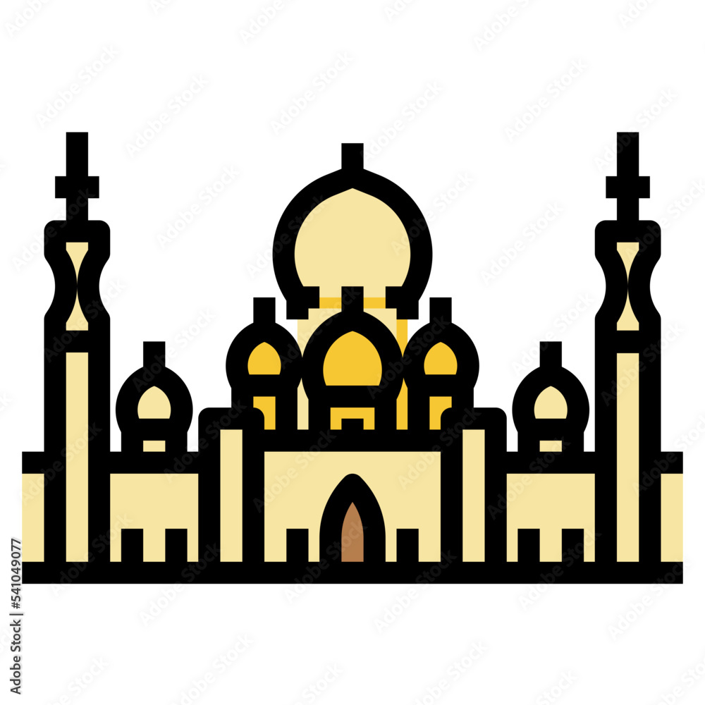 sheikh zayed grand mosque filled color line sheikh zayed grand mosque filled color line