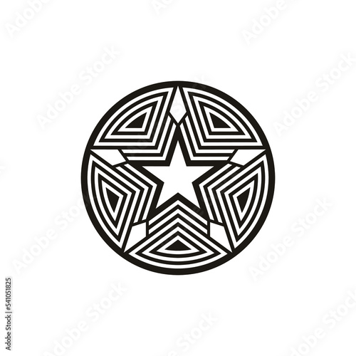 Simple Star In Decotarive Circle Element Vector