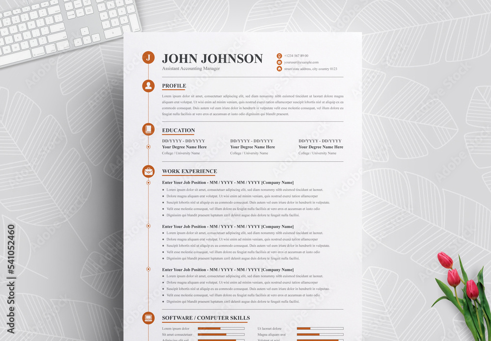 Professional Resume Template Editable Stock Template Adobe Stock Professional Resume Template Editable Stock Template Adobe Stock