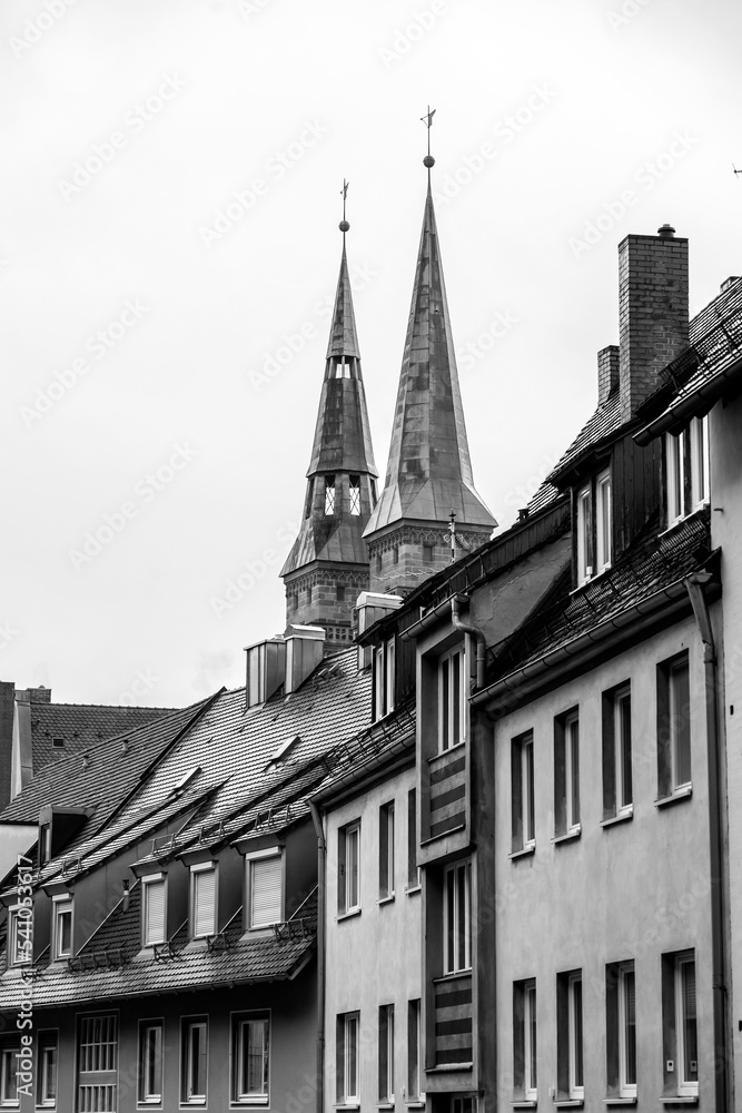 Generic architecture and street view from the streets of Nuremberg, Germany