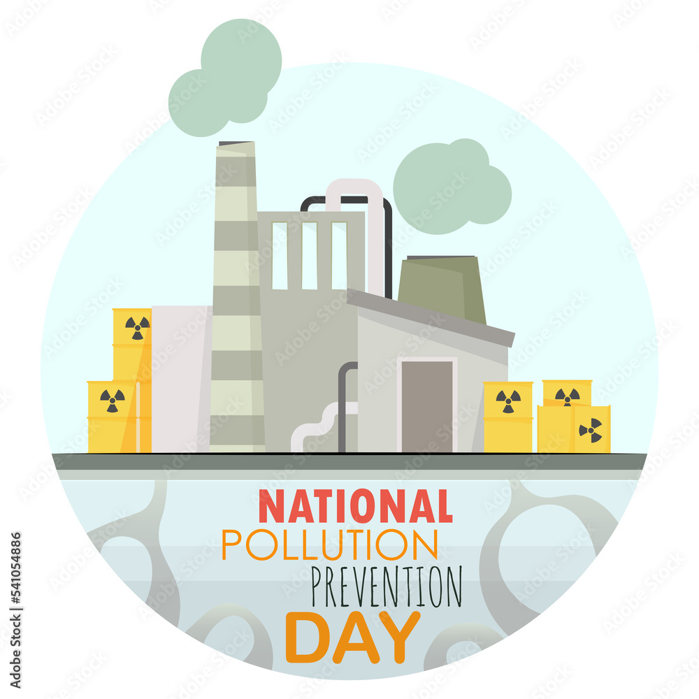 Naklejka premium Fighting pollution of the environment and water by radiation and factories