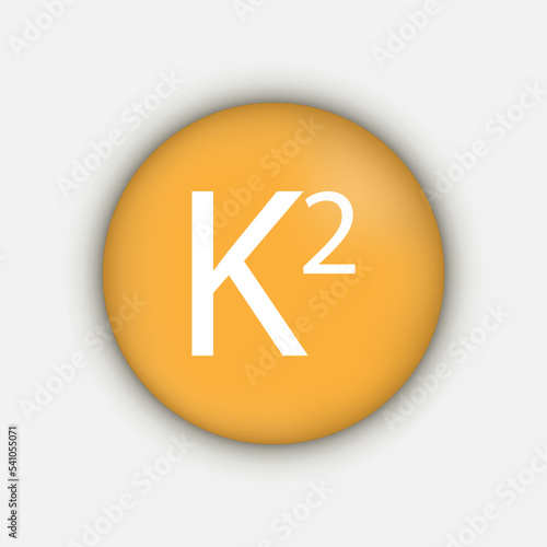 Vitamin K 2 symbol. Vector illustration.