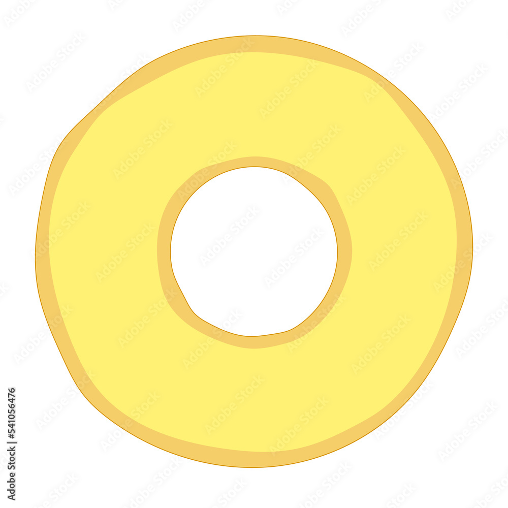 simple flat donut with yellow icing simple flat donut with yellow icing