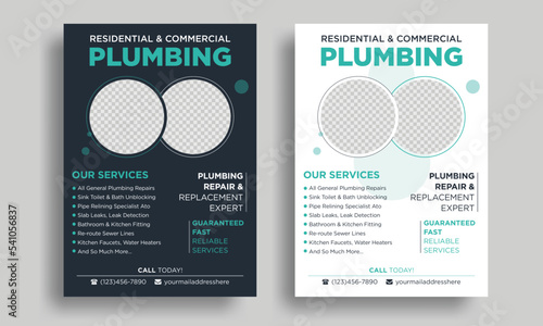 creative Plumbing  service Flyer Template, plumber advertisement flyer, Plumbing  contractor flyer