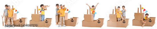 Collage of little boys play...