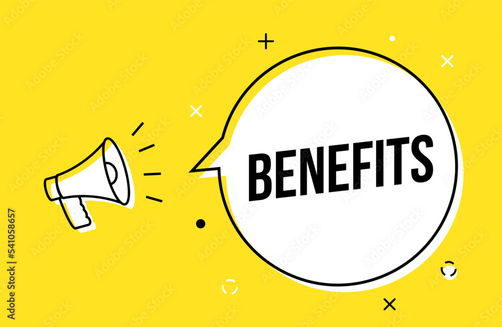 Ταπετσαρία Benefit employee megaphone vector concept bargain announcement business banner