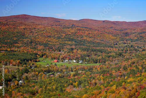 Farm in the valley in the Berkshires in Autumn photo