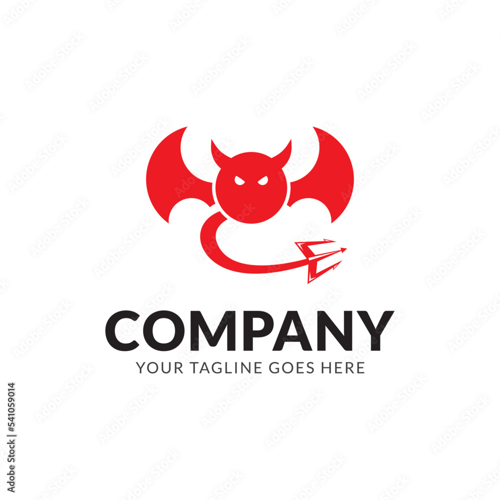 Devil with horns and tail design Devil with horns and tail design