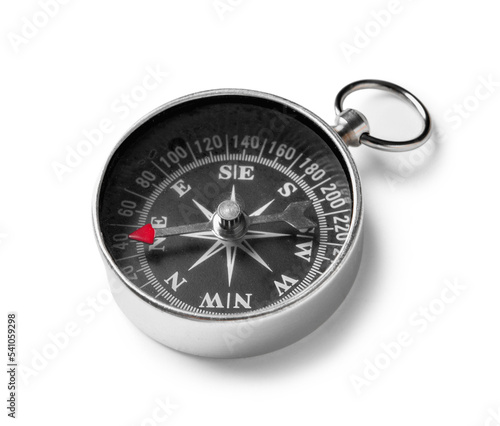 Black compass isolated on white background